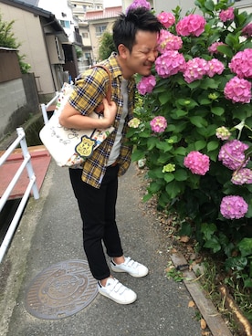 「Samantha Thavasa（サマンサタバサ）のアイテム」を使った、龍也さん（メンズ・170cm）の夏コーディネート