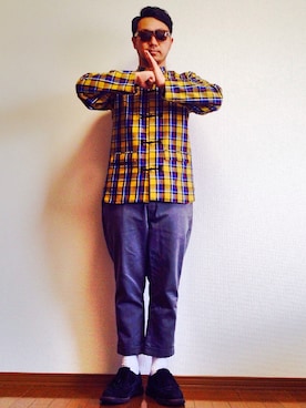 「PHENOMENON（フェノメノン）のアイテム（シューズ）」を使った、あんちゃんさん（メンズ・173cm）の春コーディネート