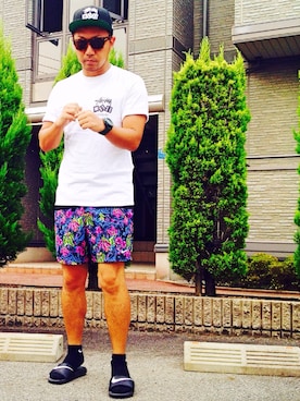 「SWAGGER（スワッガー）のアイテム（キャップ）」を使った、あんちゃんさん（メンズ・173cm）の夏コーディネート