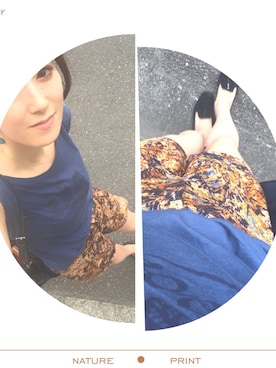 「NOMBRE IMPAIR（ノンブルアンペール）のアイテム（Tシャツ/カットソー）」を使った、mocoさん（レディース・165cm）の夏コーディネート