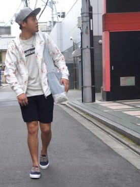 「MELLOW（メロー）のアイテム（帽子）」を使った、Blue in Green  さん（メンズ・170cm）の春コーディネート