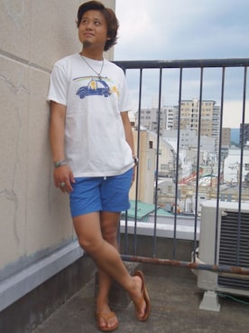 「MELLOW（メロー）のアイテム」を使った、Blue in Green  さん（メンズ・170cm）の夏コーディネート