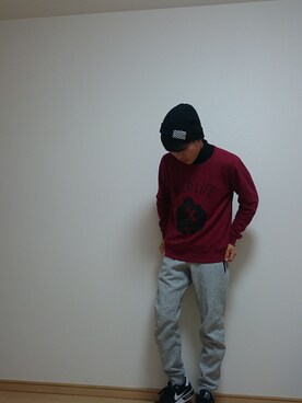 「MACKDADDY（マックダディー）のアイテム（スウェット）」を使った、yuuuutoさん（メンズ・168cm）の秋コーディネート