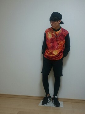 「アイテム（アンダーウェア、ブラック系）」を使った、yuuuutoさん（メンズ・168cm）の秋コーディネート