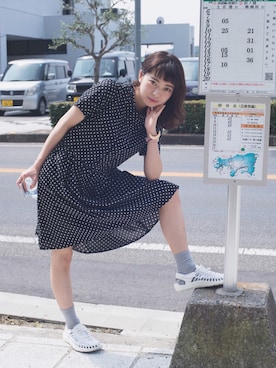 「7月WEAR夏のサンダル祭り」｜「アイテム（ワンピース/ドレス）」を使った、えあさん（レディース・144cm）の夏コーディネート