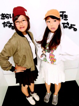 「WC（ダブル シー）のアイテム（パーカー）」を使った、annaさん（レディース・164cm）の春コーディネート