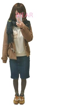 「POU DOU DOU（プードゥドゥ）のアイテム（スウェット）」を使った、ぱさん（レディース・158cm）の冬コーディネート