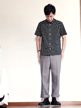 「CABANE de ZUCCa（カバンドズッカ）のアイテム（スニーカー）」を使った、Pちゃんさん（メンズ・173cm）の夏コーディネート