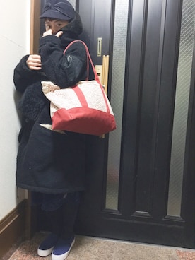 「STOF（ストフ）のアイテム（ジャケット/アウター）」を使った、千紘さん（レディース・154cm）の冬コーディネート