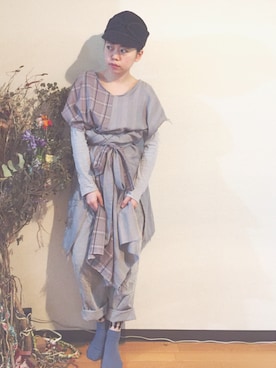 「nusumigui（ヌスミグイ）のアイテム」を使った、千紘さん（レディース・154cm）の春コーディネート