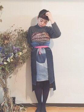 「POTTO（ポット）のアイテム」を使った、千紘さん（レディース・154cm）の春コーディネート
