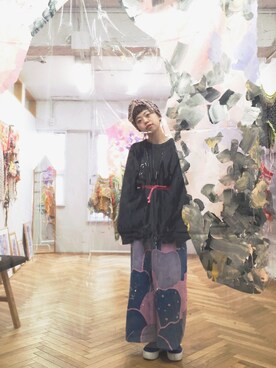 「F-TROUPE（エフトゥループ）のアイテム（その他シューズ）」を使った、千紘さん（レディース・154cm）の春コーディネート