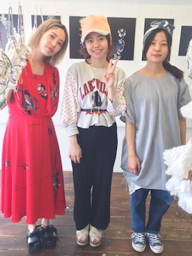 「POTTO（ポット）のアイテム」を使った、千紘さん（レディース・154cm）の春コーディネート