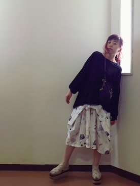 「sneeuw（スニュウ）のアイテム（パンツ）」を使った、千紘さん（レディース・154cm）の夏コーディネート