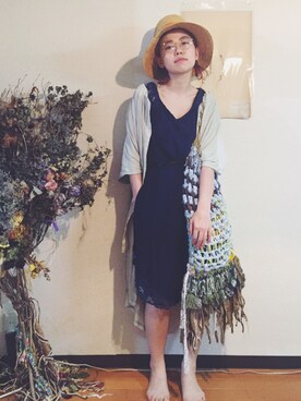 「STOF（ストフ）のアイテム（ワンピース/ドレス）」を使った、千紘さん（レディース・154cm）の夏コーディネート