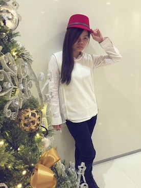 「AZUL by moussy（アズールバイマウジー）のアイテム（タンクトップ）」を使った、JRunwayさん（レディース・160cm）の冬コーディネート