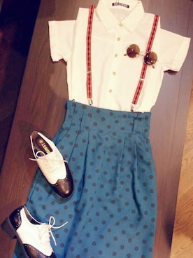 「アイテム（サスペンダー）」を使った、JRunwayさん（レディース・160cm）の冬コーディネート