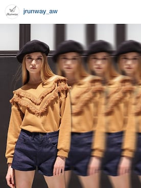 「shorts」｜「アイテム（ハンチング/ベレー帽）」を使った、JRunwayさん（レディース・160cm）の春コーディネート