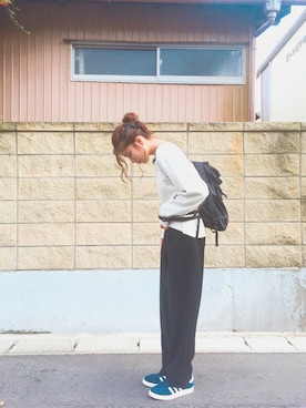 「IENA」｜「アイテム（スウェット）」を使った、きのうちさん（レディース・172cm）の秋コーディネート