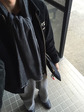 「BLACK SIGN（ブラックサイン）のアイテム（バッグ）」を使った、TA.KU.YA.さん（メンズ・179cm）の秋コーディネート