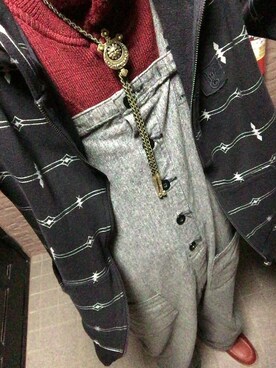 「TROPHY CLOTHING」｜「アイテム（サロペット/オーバーオール）」を使った、TA.KU.YA.さん（メンズ・179cm）の冬コーディネート