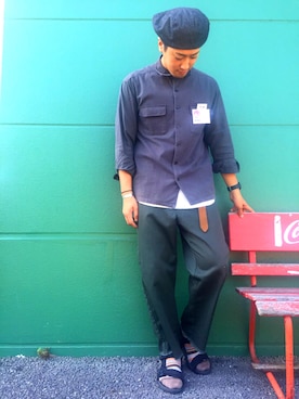 「アイテム（バングル/リストバンド）」を使った、 KEIさん（メンズ・176cm）の秋コーディネート