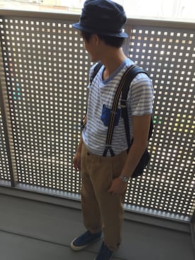 「ZUCCa（ズッカ）のアイテム（Tシャツ/カットソー、ホワイト系）」を使った、Maaさんの夏コーディネート