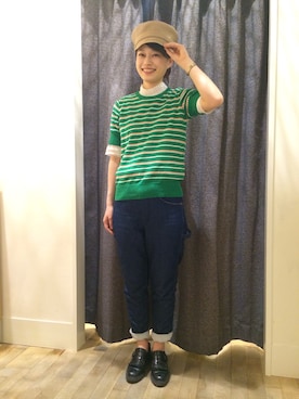 「BEAMS BOY（ビームスボーイ）のアイテム（キャスケット）」を使った、Mamiさん（メンズ・162cm）の春コーディネート