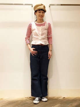 「アイテム（キャスケット）」を使った、Mamiさん（レディース・162cm）の春コーディネート