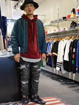 「Alpha Industries（アルファインダストリーズ）のアイテム（ミリタリージャケット）」を使った、mkt1985さん（メンズ・174cm）の秋コーディネート