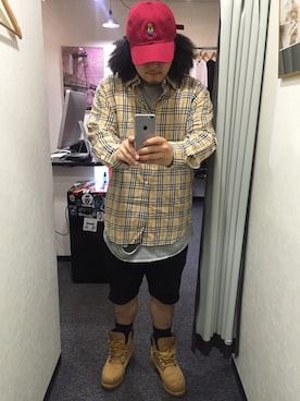 「アイテム（キャップ）」を使った、mkt1985さん（メンズ・168cm）の夏コーディネート