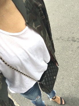 「Ungrid（アングリッド）のフレイドヘムストスリ（デニムパンツ）」を使った、Nana...★さん（レディース・157cm）の春コーディネート