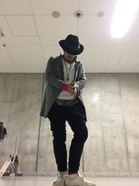 「KNOWLEDGEのアイテム（ハット）」を使った、Hiroshi hoshinoさん（メンズ・172cm）の春コーディネート