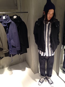 「White Mountaineering」｜「アイテム（その他）」を使った、糸魚川 領太さん（メンズ・179cm）の冬コーディネート