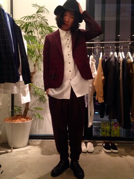 「SHAREEF（シャリーフ）のアイテム（その他）」を使った、糸魚川 領太さん（メンズ・178cm）の春コーディネート