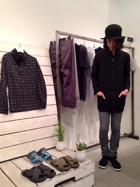 「OURET（オーレット）のアイテム（シューズ）」を使った、糸魚川 領太さん（メンズ・178cm）の春コーディネート