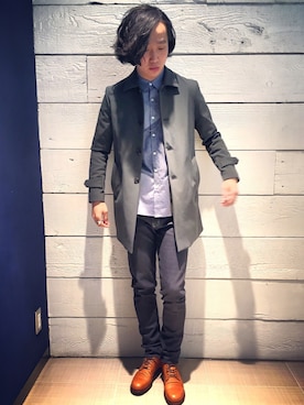 「STUDIOUS SELECT(STUDIOUS SELECT)」｜「アイテム（その他シューズ）」を使った、糸魚川 領太さん（メンズ・178cm）の春コーディネート