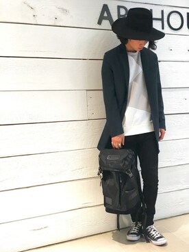 「STUDIOUS SELECT(STUDIOUS SELECT)」｜「アイテム（チェスターコート）」を使った、糸魚川 領太さん（メンズ・178cm）の春コーディネート