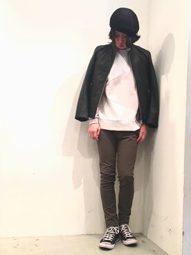 「STUDIOUS SELECT(STUDIOUS SELECT)」｜「アイテム（ハンチング/ベレー帽）」を使った、糸魚川 領太さん（メンズ・178cm）の春コーディネート