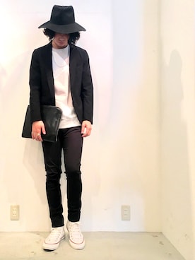 「STUDIOUS SELECT(STUDIOUS SELECT)」｜「アイテム（スウェット）」を使った、糸魚川 領太さん（メンズ・178cm）の春コーディネート