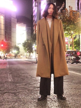 「OURET（オーレット）のアイテム（ブーツ）」を使った、糸魚川 領太さん（メンズ・178cm）の秋コーディネート