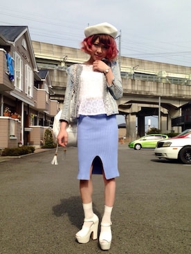 「MURUA（ムルーア）の
（シャツ/ブラウス、ホワイト系）」を使った、あかちゃんさん（レディース・148cm）の夏コーディネート