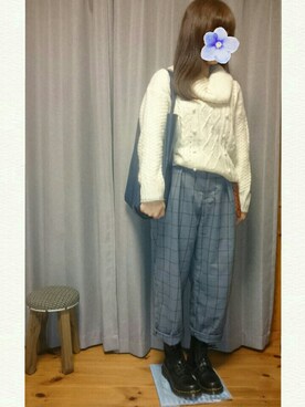 「LEPSIM（レプシィム）のアイテム（その他パンツ、グレー系）」を使った、 かっちょんさん（レディース・158cm）の冬コーディネート