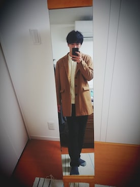 「MICHEL KLEIN（ミッシェル・クラン）のアイテム（ジャケット/アウター）」を使った、しんさんさん（メンズ・177cm）の秋コーディネート