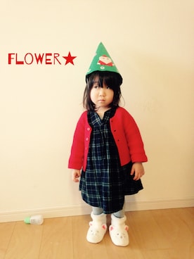 「アイテム（ブーティ）」を使った、Flower★さん（キッズ・80cm）の冬コーディネート