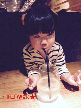 「ボーダーTシャツ」｜Flower★さん（キッズ・80cm）の春コーディネート