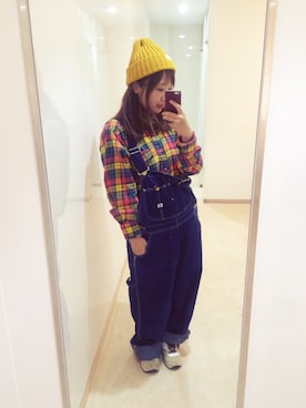 「仙台」｜「アイテム（オールインワン・サロペット）」を使った、ｓａｙｕさん（レディース・155cm）の秋コーディネート