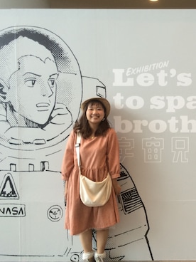 「古着のアイテム（ワンピース、ピンク系）」を使った、ｓａｙｕさん（レディース・155cm）の秋コーディネート