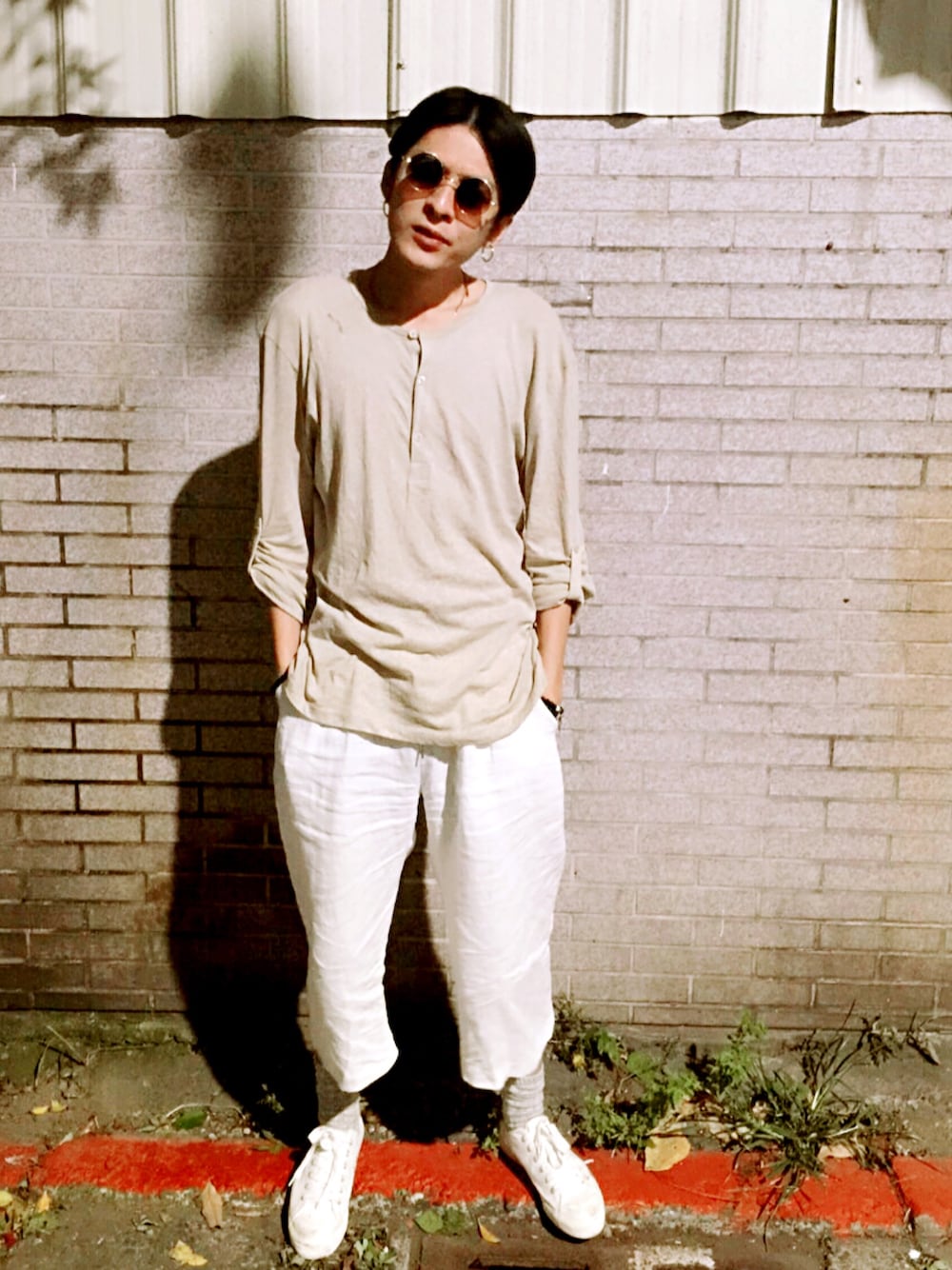 「WEARBOOKエントリー、TAIPEI、casual、old school、autumn、comfortable、秋」｜「H&Mのアイテム（トップス、ベージュ系）」を使った、lemonさん（メンズ・177cm）の秋コーディネートの1枚目の写真