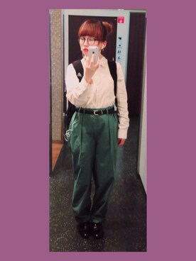 「WC（ダブル シー）のアイテム（その他シューズ）」を使った、ひがのひがこさん（レディース・155cm）の秋コーディネート